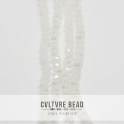 Crystal Lane Rondelle - 3x4mm - Opaque White Matt AB
