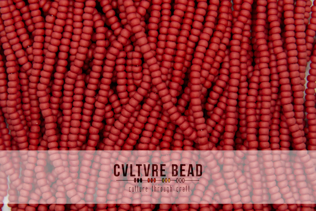 Czech Seed Bead 10/0 Opaque Medium/Dark Red Matte - 1 Hank