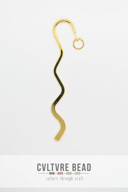 Gold Bookmark - Squiggle 3.35”