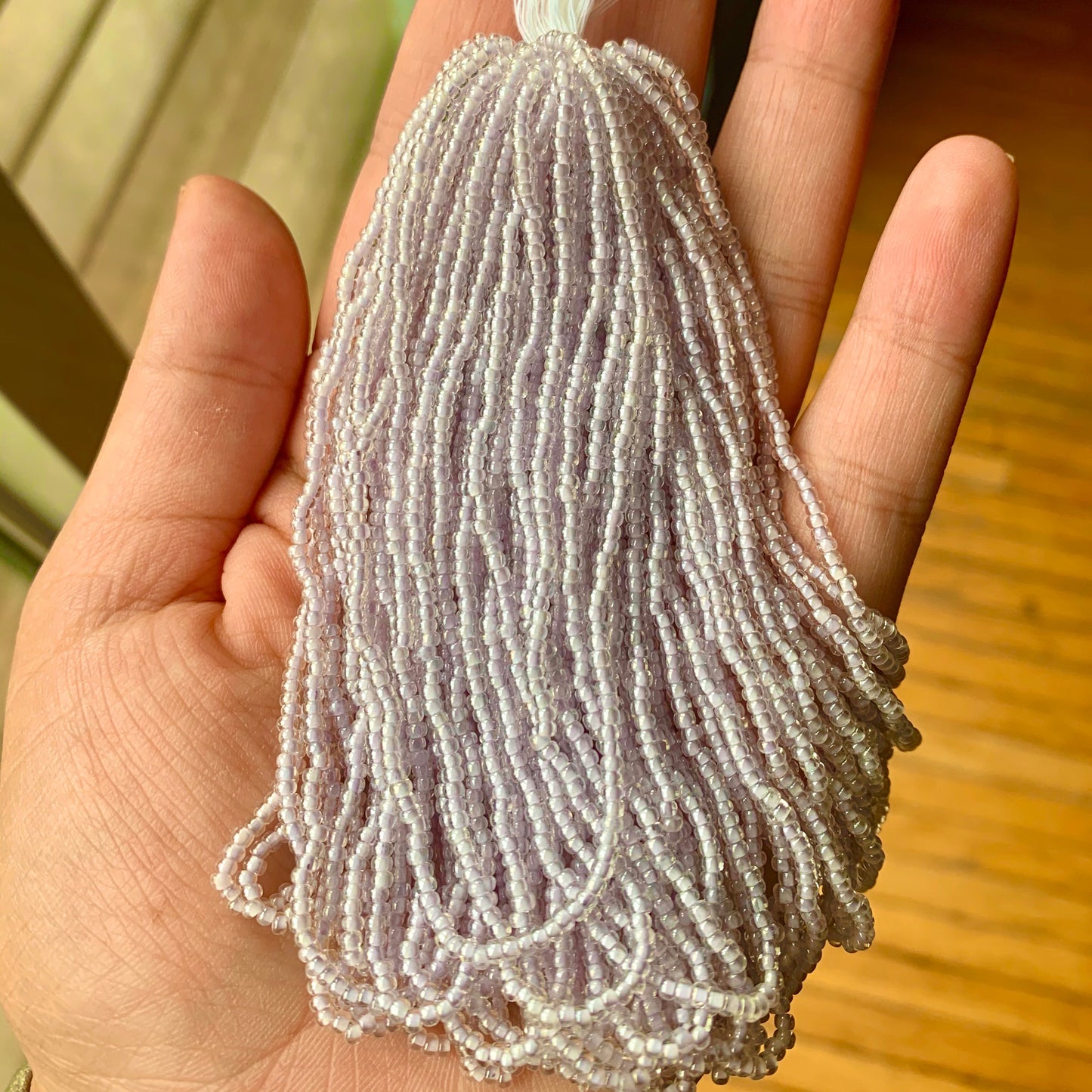 Pale Lavender Lined 11/0 Hiroshima Beads Hanks - Vintage